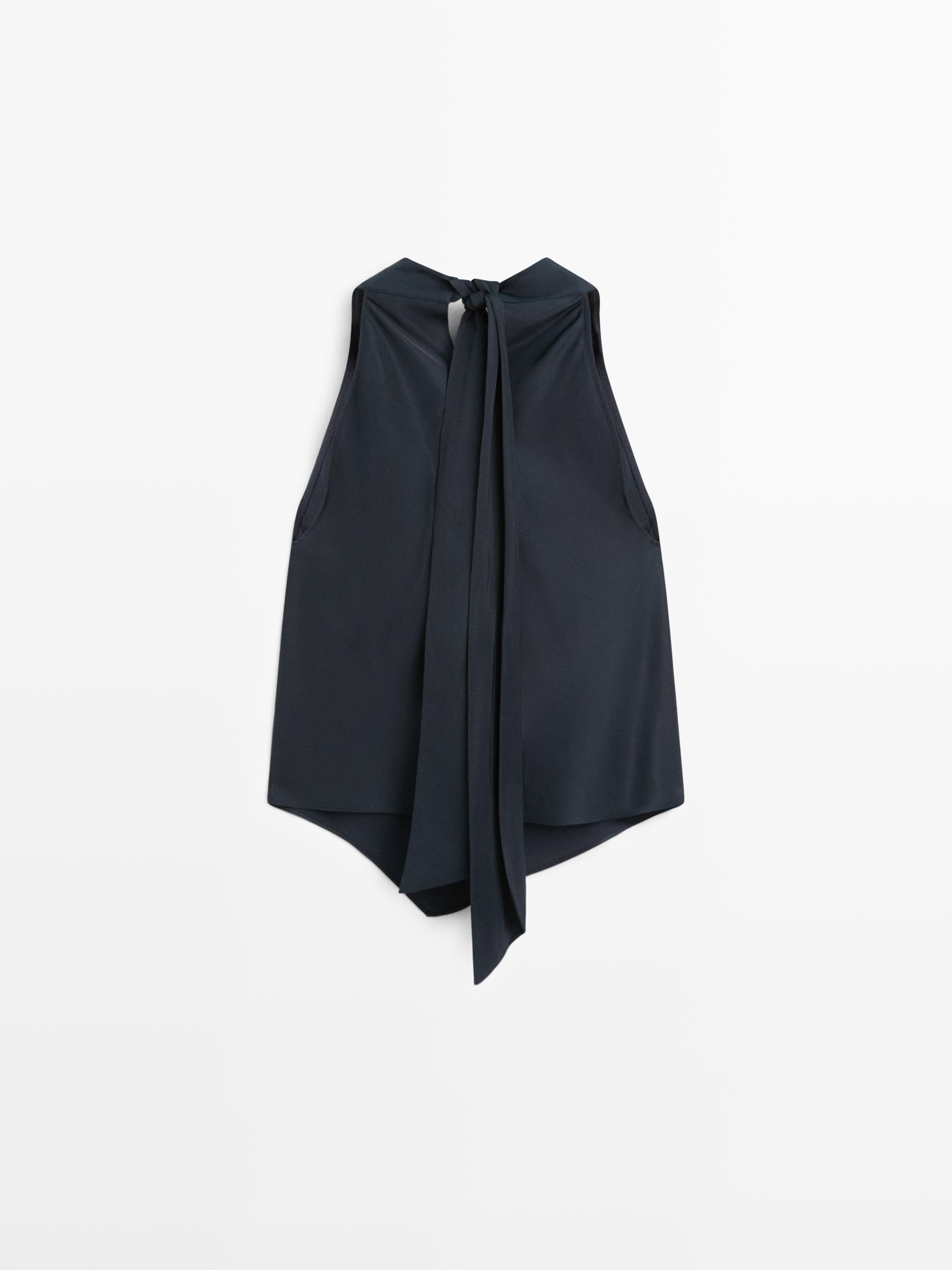 Top à col drapé total look